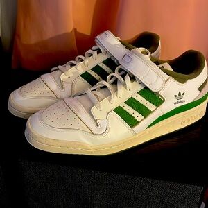 Adidas Forum 84 Low LG Sneakers Shoes White Cream green , Men’s Size 14 USA